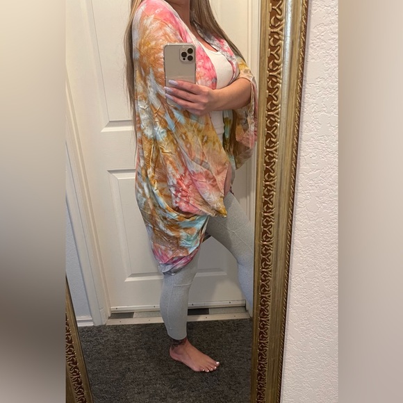 COPY - 🆕 Rayon Cocoon Wrap Shawl Ice Dye Tie Dye - Picture 6 of 8